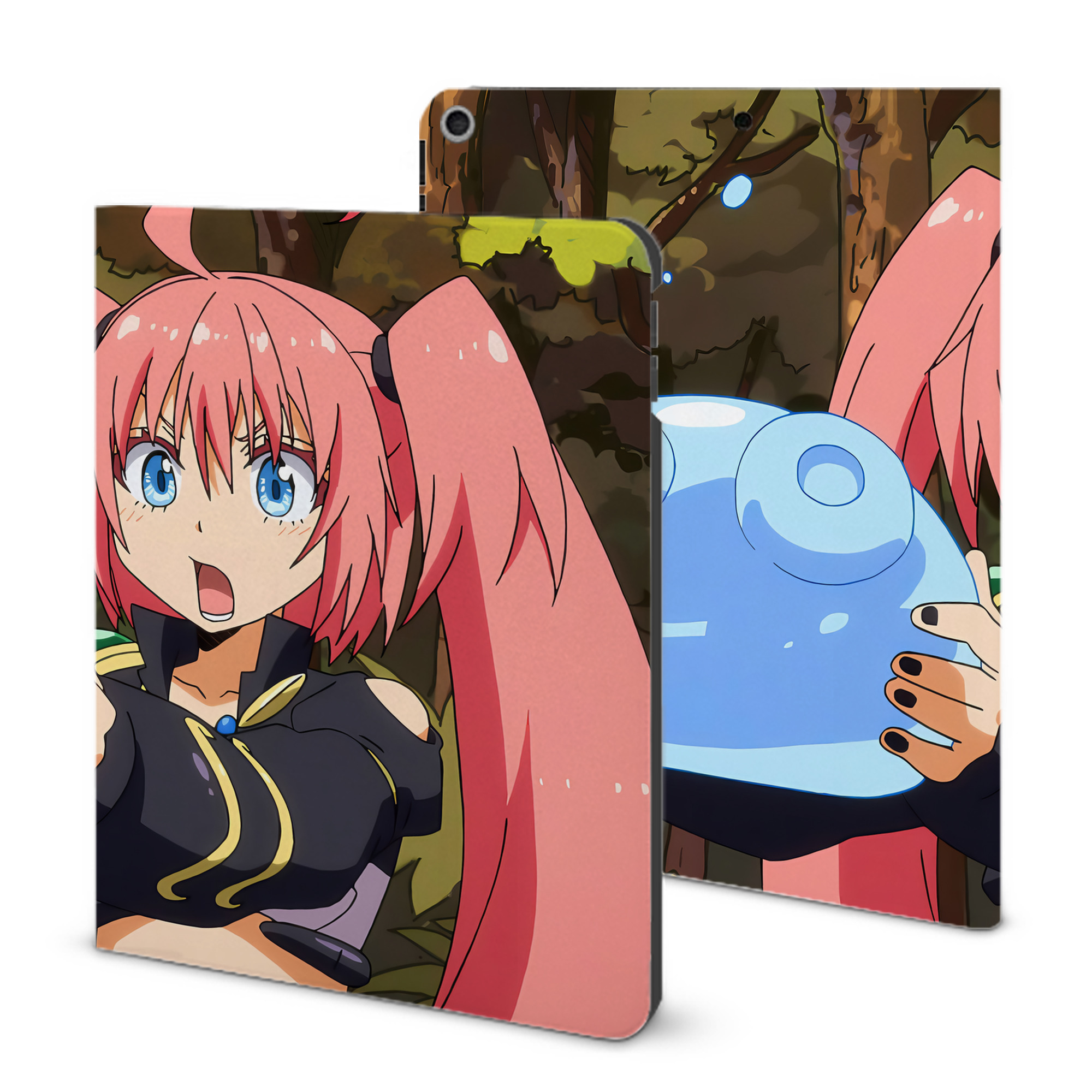 （画像用） 転スラ Regarding Reincarnated to Slime IPad ケース ブック型 PUレザー TPU 耐衝撃 軽量 薄型 ペン収納なし 全面保護 IPad 各モデル対応